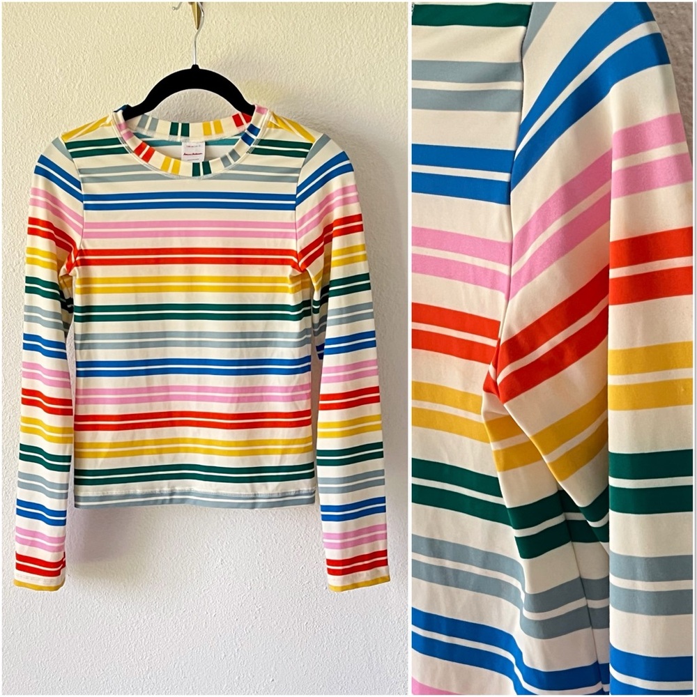 Hanna Andersson | Colorful Rainbow Stripes Rash Guard Swim Top Size 12